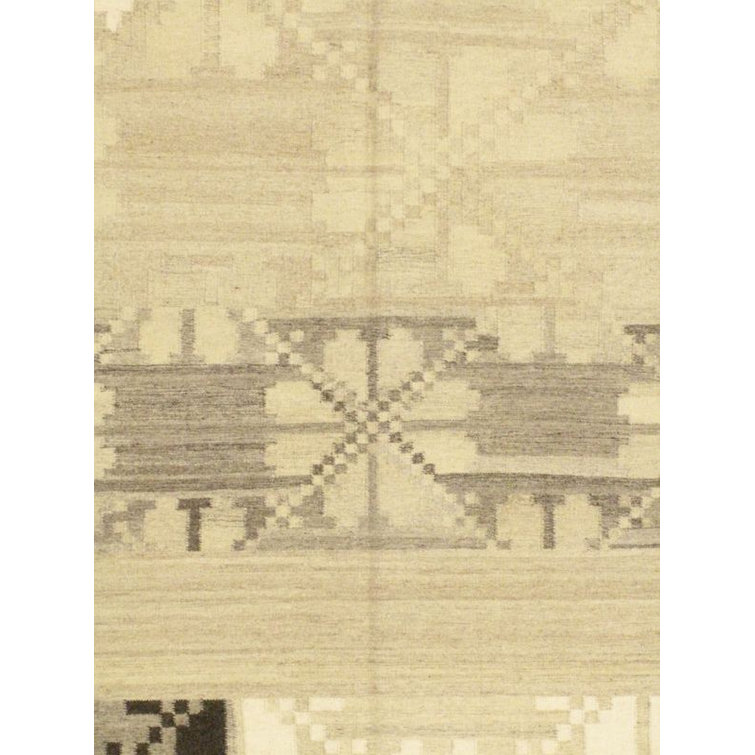 ECARPETGALLERY Handmade Flatweave Wool Cream Rug Wayfair